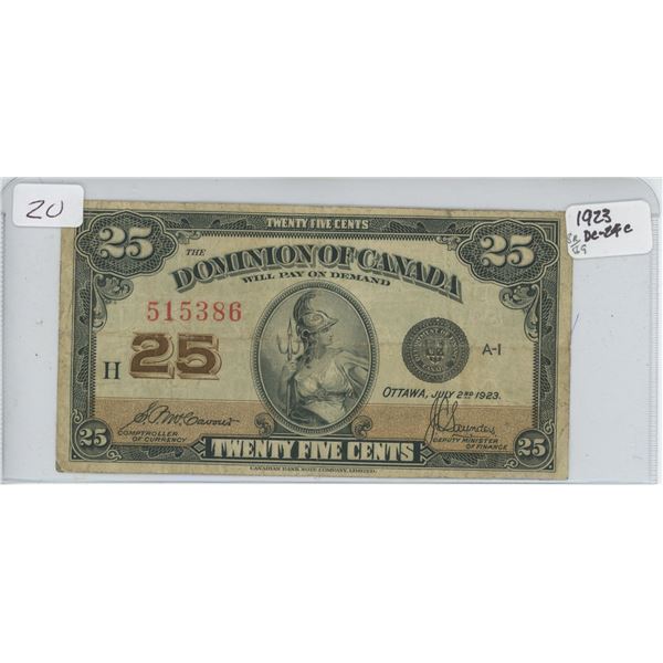 1923 Shinplaster 25 Cent Note