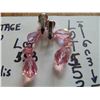 Image 2 : 553 PAIR VINTAGE “SHERMAN” SIGNED PINK AURORA BOREALIS CLIP ON EARRINGS