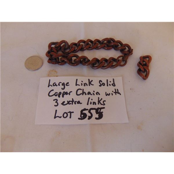 555 LARGE LINK HEAVY SOLID COPPER CHAIN 3 EXTRA LINKS