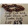 Image 4 : 555 LARGE LINK HEAVY SOLID COPPER CHAIN 3 EXTRA LINKS