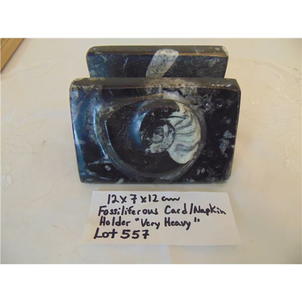 557 FOSSILIFEROUS NAPKIN HOLDER