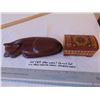 Image 3 : 564 IRON WOOD CARVED CAT & HAND CRAFTED JEWELRY BOX