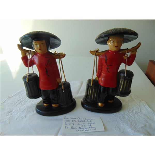 566 FAVOR WARE CHALKWARE HAND PAINTED FIGURINES (ONE REPAIRED: ONE CHIP_