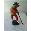 Image 1 : 568 VINTAGE HAND CRAFTED FROG GOLFER WOODEN FIGURE