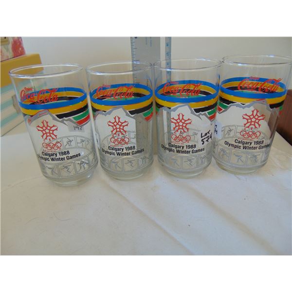 574 4 GLASS 1988 CALGARY OLYMPIC GLASSES