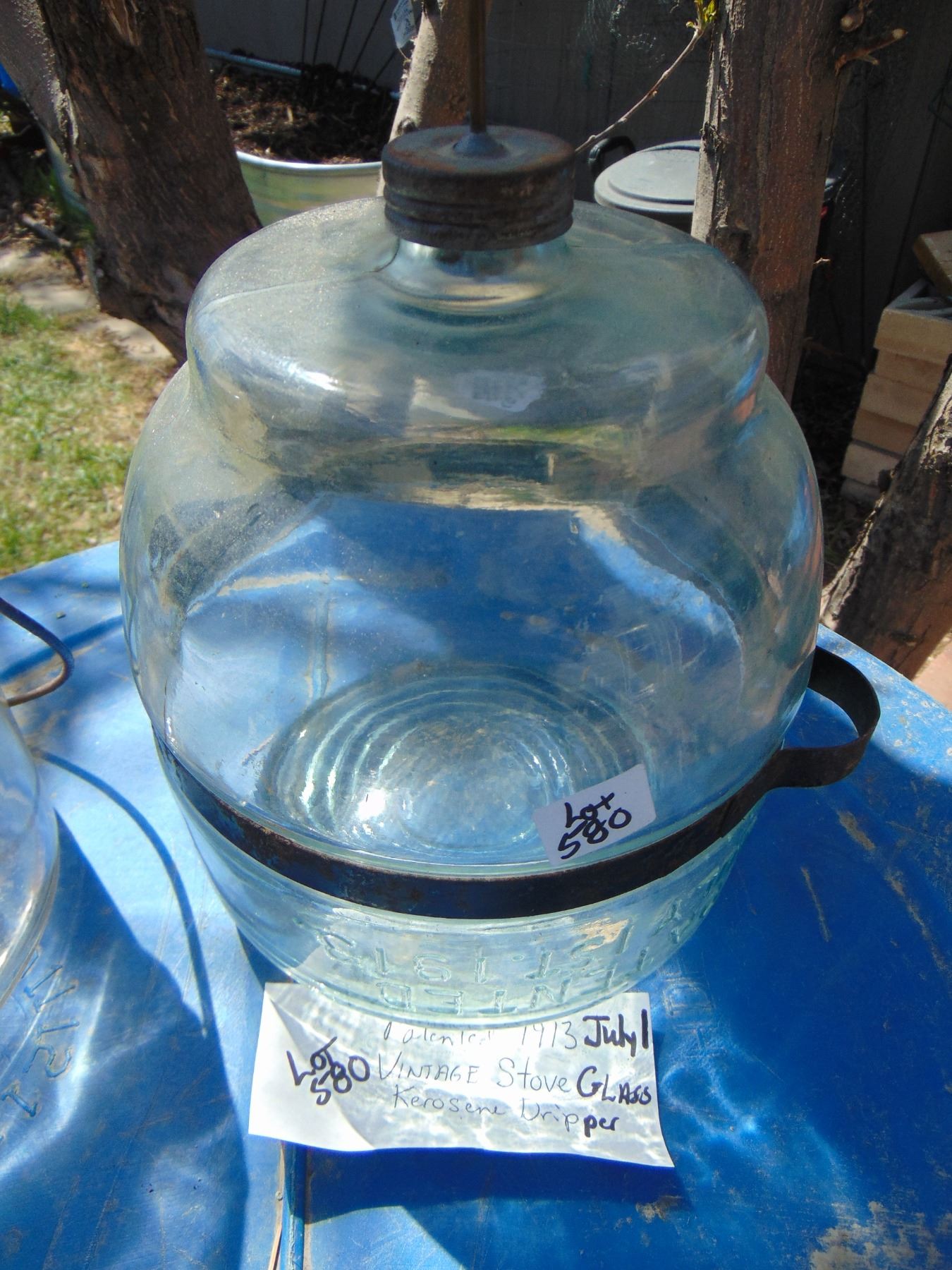 580 VINTAGE WOOD STOVE KEROSENE DRIPPER PATENTED JULY 1ST 1913