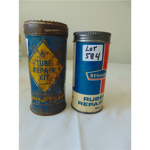 584 TWO VINTAGE TIRE REPAIR TINS