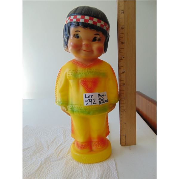 592 VINTAGE REGAL TOYS FIRST NATIONS HIGHLY COLLECTIBLE COIN BANK WITH PLUG