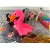Image 4 : LOT OF TY BEANIE BABY PLUSH TOYS FLAMINGO GOAT PARROT