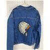 Image 3 : VINTAGE DENIM JEAN JACKET WITH CHIEF HEADRESS ON BACK