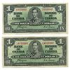 Image 1 : Two 1937 CDN $1