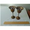 Image 1 : 1024 SOLID BRASS GOBLET SHAPE CANDLE HOLDERS