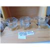 Image 1 : 1035 VINTAGE BRASS & GLASS CREAM & SUGAR SET & 1 CUP J ON BOTTOM (JEANNETTE?)