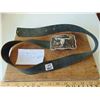 Image 1 : 1049 NOCONA LONG HORN BELT BUCKLE & LEATHER BELT