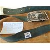 Image 2 : 1049 NOCONA LONG HORN BELT BUCKLE & LEATHER BELT