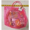 Image 1 : Pink Plastic Barbie Bag with Contents