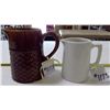 Image 1 : Medalta Pitchers, 1 Plain 4.25" & 1 Brown Basket Weave 5.5"