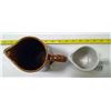 Image 2 : Medalta Pitchers, 1 Plain 4.25" & 1 Brown Basket Weave 5.5"