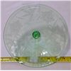 Image 3 : Green Depression Glass Lid for 8" Vegetable Bowl, Floral/Pointsetta Pattern