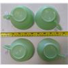 Image 4 : Green Saguenay Cups, Dominion Glass, 1940-45 (4 Cups)