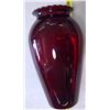 Image 3 : Royal Ruby Vase with Floral Etching, Anchor Hocking Glass, 9" High