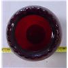 Image 5 : Royal Ruby Vase with Floral Etching, Anchor Hocking Glass, 9" High