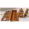 Image 2 : Lot of Treen, Tie Bar, Mail Holder, Nutcracker, Wooden Vase with Lid