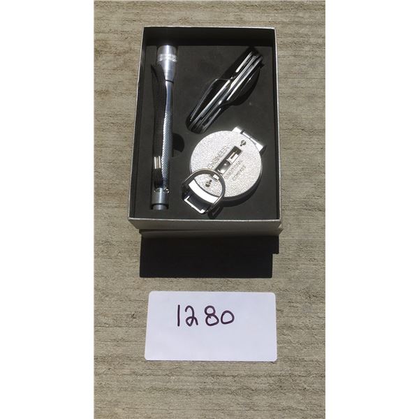 flashlight, compass and multi tool gift set