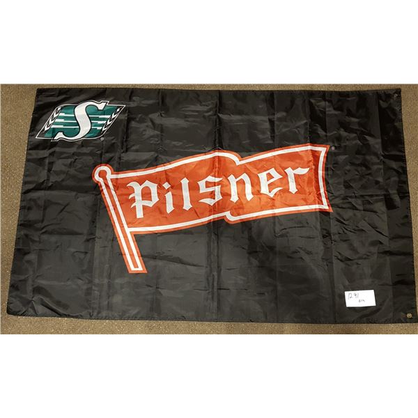 Saskatchewan Roughriders/Pilsner FLAG – 59”X36” – 2016 Farewell Season