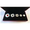 Image 1 : 2015 Canadian Fine Silver Fractional Coin Set - 99.9% Pure Silver - Maple Leaf Tribute - 5 Piece
