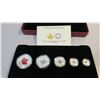 Image 4 : 2015 Canadian Fine Silver Fractional Coin Set - 99.9% Pure Silver - Maple Leaf Tribute - 5 Piece