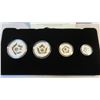 Image 2 : 2017 Canadian Fine Silver Fractional Coin Set - 99.9% Pure Silver - Maple Leaf Tribute - 5 Piece