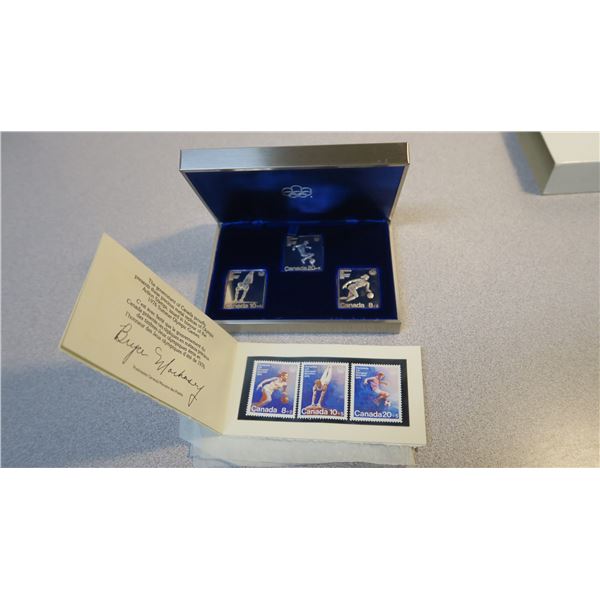 1976 Summer Olympics Canadian Stamp Collection - 3 Foil Stamps and 3 Regular Stamps - Silver
