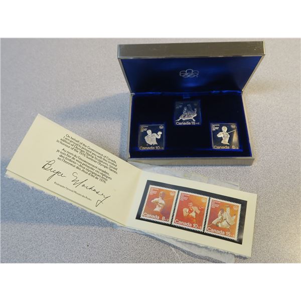 1976 Summer Olympics Canadian Stamp Collection - 3 Foil Stamps and 3 Regular Stamps - Silver