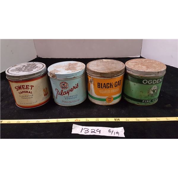 4 Various Tobacco Tins