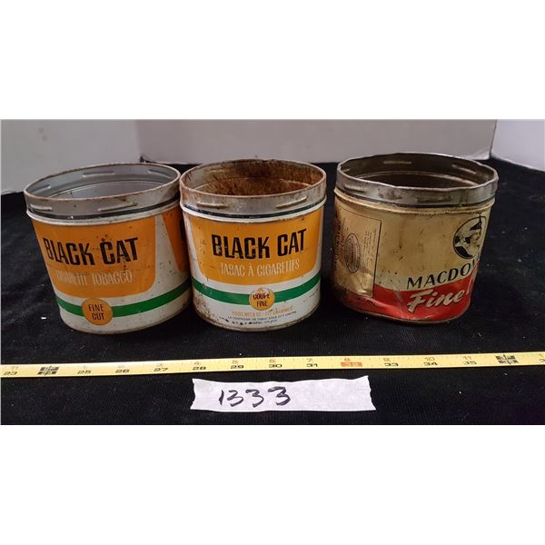 3 Various Tabacco Tins