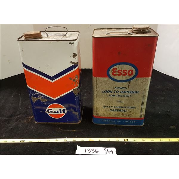 Gulf & Esso Tins