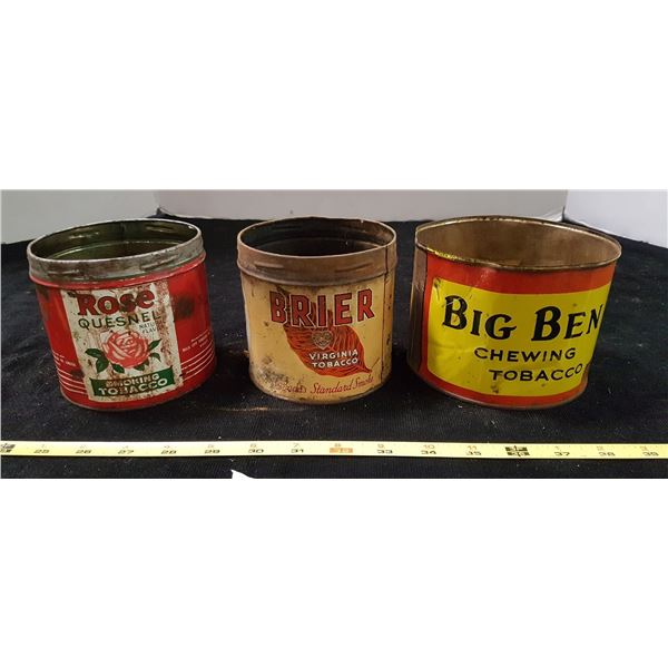 3 Tobacco Tins