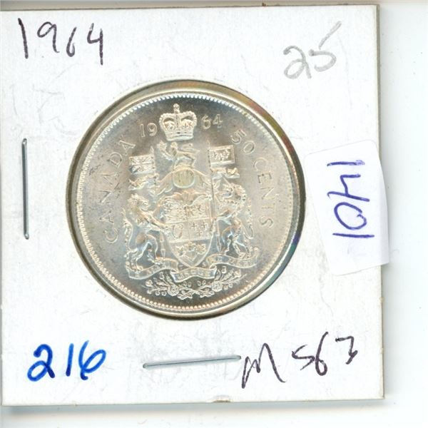 1964 Canadian 50 Cent Coin