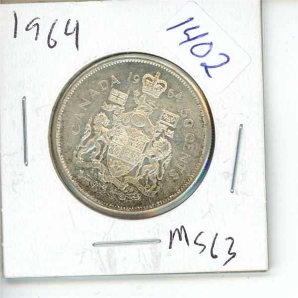 1964 Canadian 50 Cent Coin