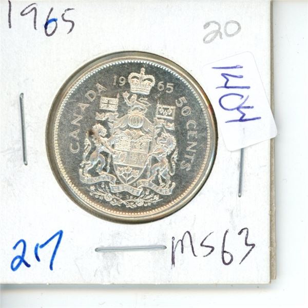 1965 Canadian 50 Cent Coin