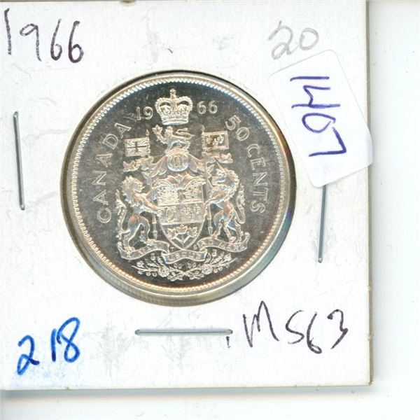 1966 Canadian 50 Cent Coin