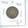 Image 1 : 1874H Canadian 25 Cent Coin