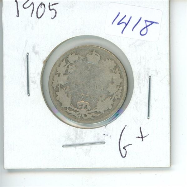 1905 Canadian 25 Cent Coin