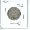 Image 1 : 1909 Canadian 25 Cent Coin