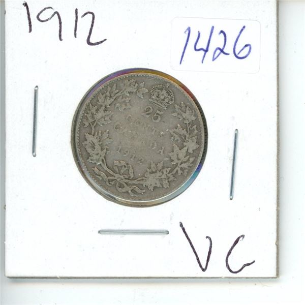 1912 Canadian 25 Cent Coin