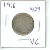Image 1 : 1916 Canadian 25 Cent Coin