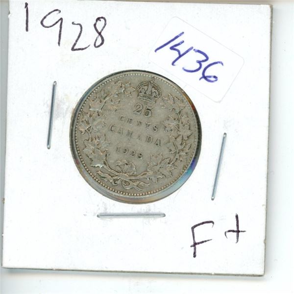 1928 Canadian 25 Cent Coin
