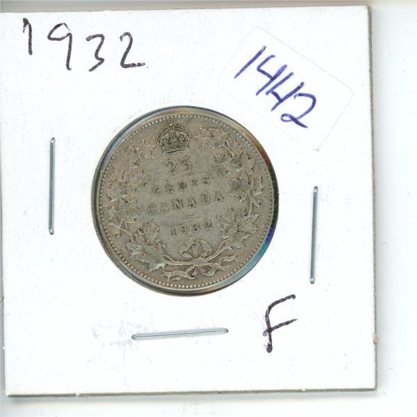 1932 Canadian 25 Cent Coin