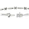 Image 8 : 18K White Gold 7" 1.50 ctw Floral Diamond Cluster & Marquise Bar Link Bracelet
